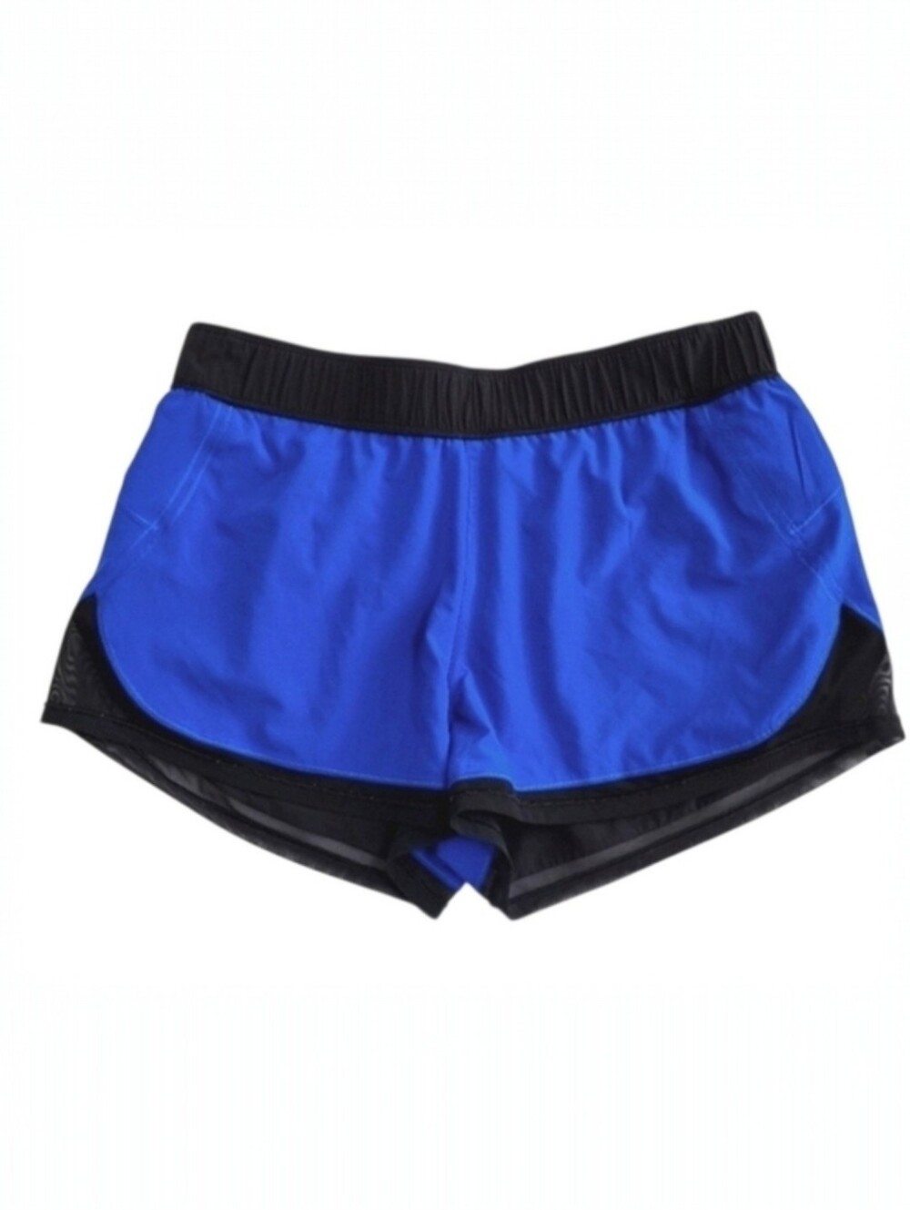Lululemon Two With One Short Reversible‎ 3" Black Jet Stream Blue Size 10